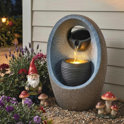 Water feature with tier - feature, 2-tier