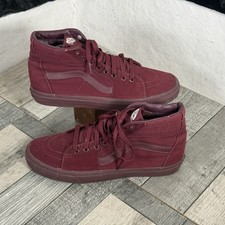 Vans Sk8-Hi Old Skool UK 9.5 All Burgundy Reissue Boots Canvas High Top Mid