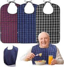 Adult Bibs, 3 Pcs Washable