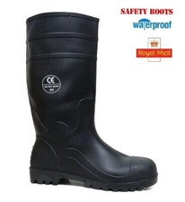 Mens Waterproof Wellies New Safety Wellingtons Boots Steel Toe Cap UK Size 5-13