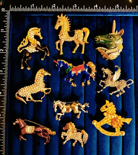 10pc horse brooch pin lot - brooch,