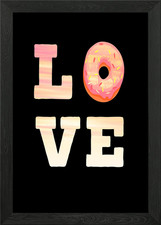 Donuts Love Heart Love Framed