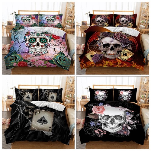 Skull florals duvet cover - cover, set