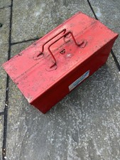 Vintage Red Metal Toolbox