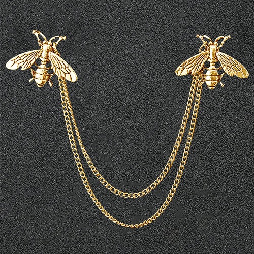 Bee chain brooch - bee,
