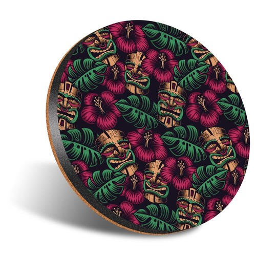 Round coaster 12cm tiki - 1x,