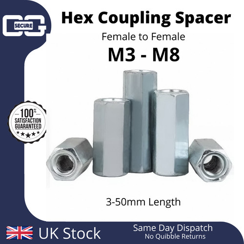 Hex coupling spacer - coupling, m3,