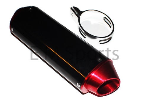 Red muffler exhaust pipe - red,