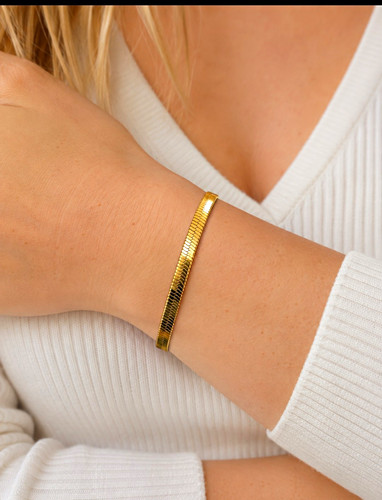 18k gold plated bracelet - gold,