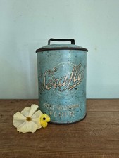 Antique vintage flour tin - vintage,