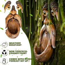 Tree Faces Decor Outdoor – Tree Yard Art Garden Decoration – Unique Bird Feeders