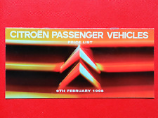 1998 CITROEN PRICE LIST - Saxo VTR VTS, ZX Turbo D, Xsara, Xantia, XM, Synergie