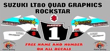 suzuki lt80 quad graphics stickers decals name & number lt80 laminate white rock
