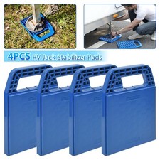 4 x Caravan Jack Pads Stacking Stabiliser Support Feet Plate Square RV Motorhome