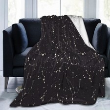 Constellation Stars World Map Compass Bedspread Sofa Throw Blanket Holiday Gift