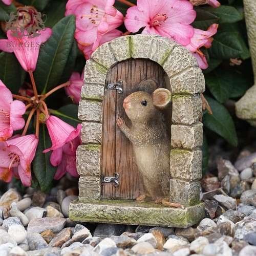 Mouse door resin ornament - mouse,