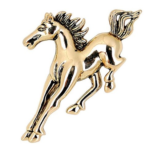 Gold tone horse pony - pony, brooch