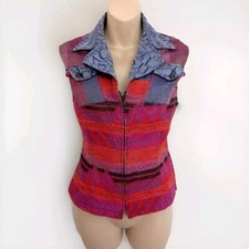 Vintage 90s JEANS de CHRISTIAN LACROIX Funky Denim Gilet/Waistcoat 42 IT- 8 10UK