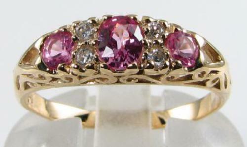 9ct gold pink - gold, sapphire