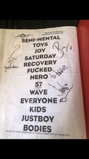 V Rare Biffy Clyro Rock Band Original Used Live Set List, Signed at GH 18/01/06