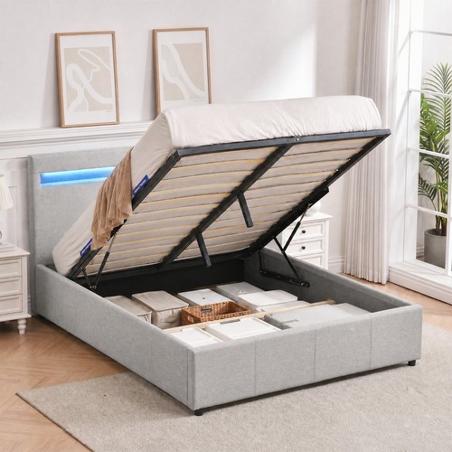 Fabric modern gas lift ottoman - fabric,