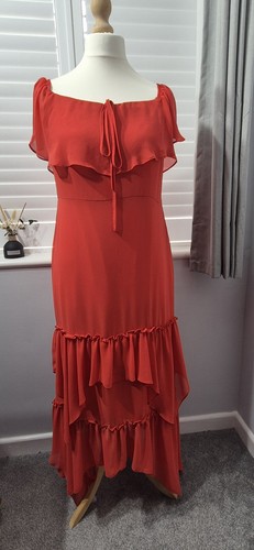 Wallis red lined maxi - red,