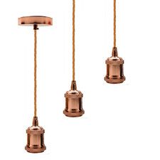 3 Pack Vintage E27 Pendant