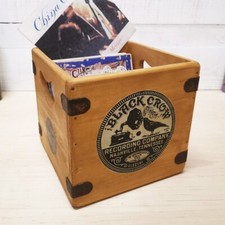 Vintage Vinyl Record Box 7 Inch Singles 45 rpm Storage Crate Black Crow