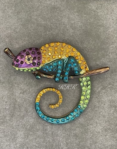 Chameleon lizard brooch - chameleon,