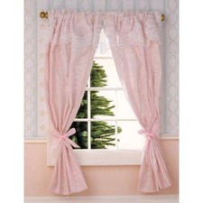 Pale Pink Curtains on Rail for