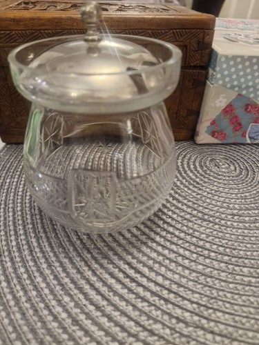 Vintage lead crystal pot sugar - vintage,