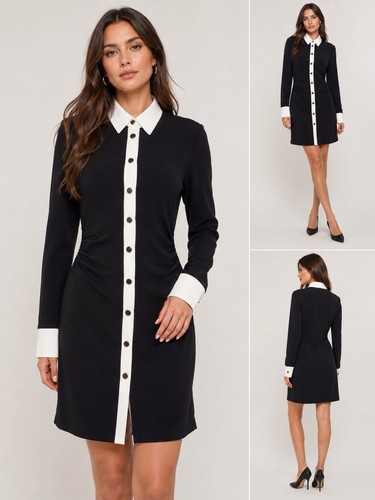 Zara black white collared - zara,