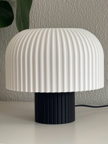 Ribbed dome table lamp white - table,