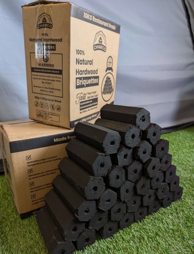 Bbq hex briquette - briquette, charcoal