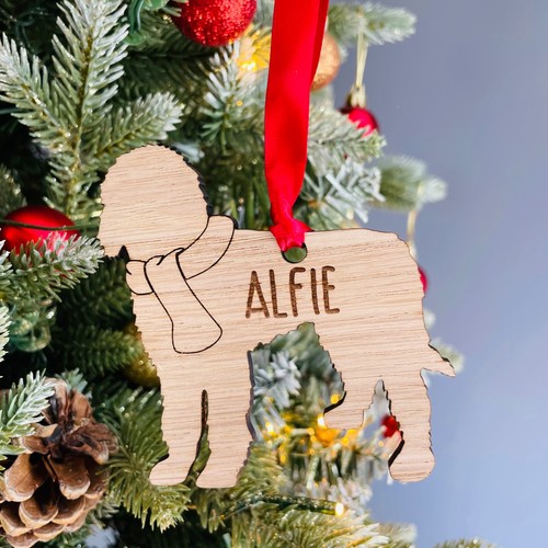 Personalised dog wooden oak - dog,