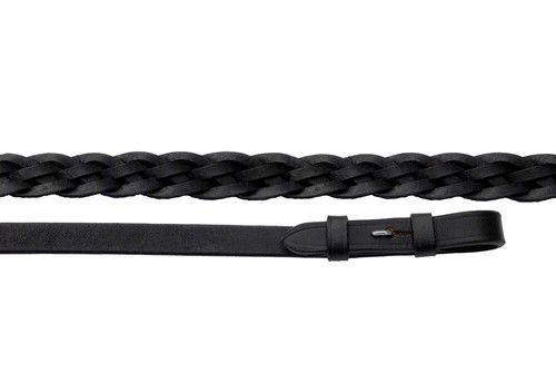 Plaited leather reins brown - plaited,