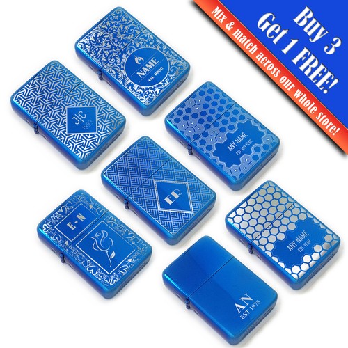 Personalised blue lighters