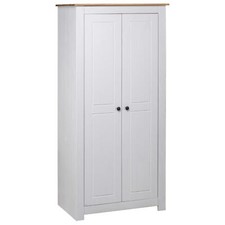 Tidyard Wardrobe White 80x50x171.5  Solid Pine Panama  for Organise and D2B5