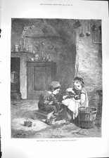 Original Old Antique Print