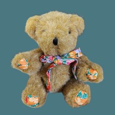 Vintage Liberty Teddy Bear with Floral Fabric Paws and Bow