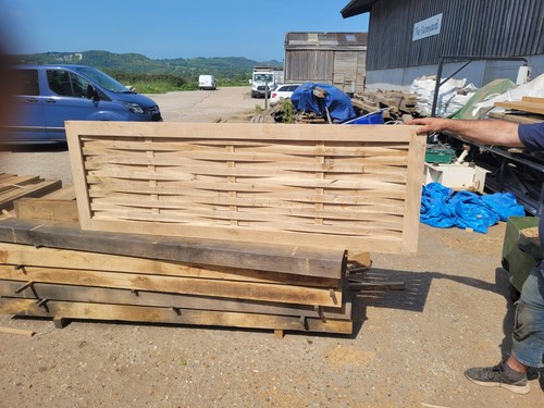 Framed solid oak - oak, fence