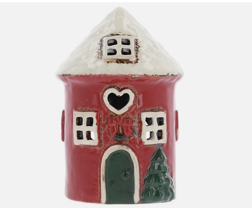 Village pottery christmas - village, red