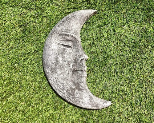 Concrete half moon wall plaque - half,