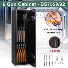 6 Gun Cabinet Grey Extra Wide
