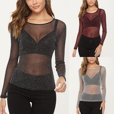 Womens Sexy Mesh T Shirt