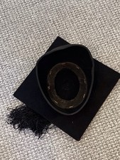 Vintage Black Academic graduation cap - traditional mortar board with tassels