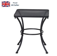 Outsunny 45cm Square Metal Outdoor Patio Bistro Table Coffee Desk - Black