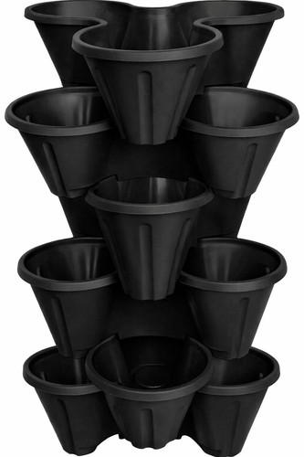 Black stackable 3 pocket - x,