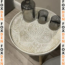 White Small Round Side Table