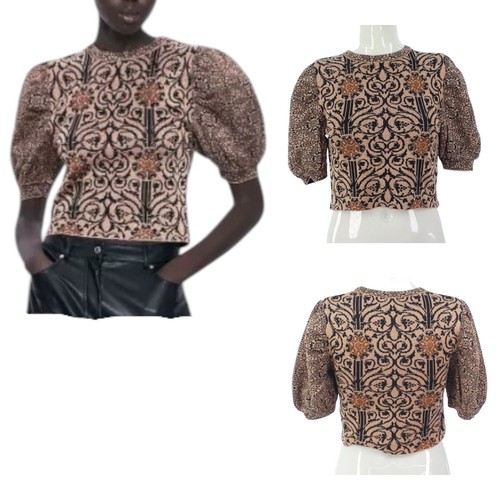Zara jacquard jumper top crop - jacquard,